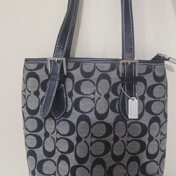 Coach Black and Gray Signature Tote - Picture 1 of 6